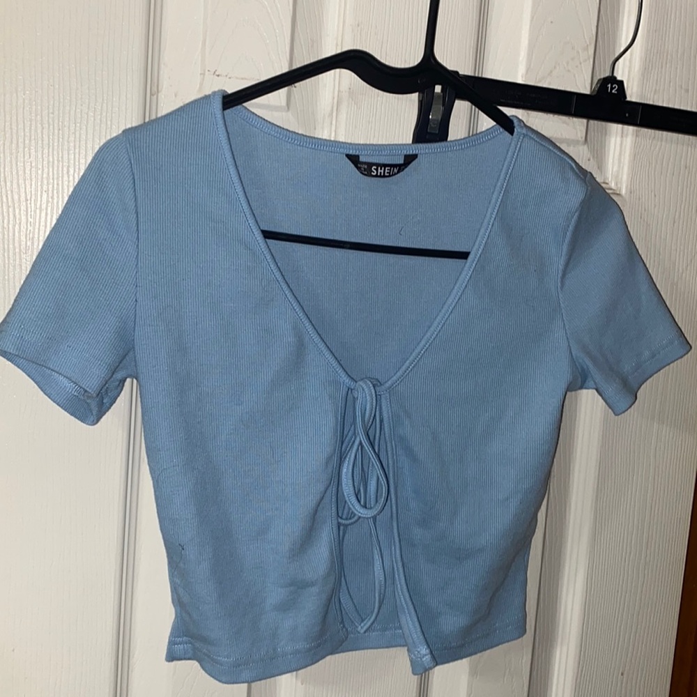 Blue tie top